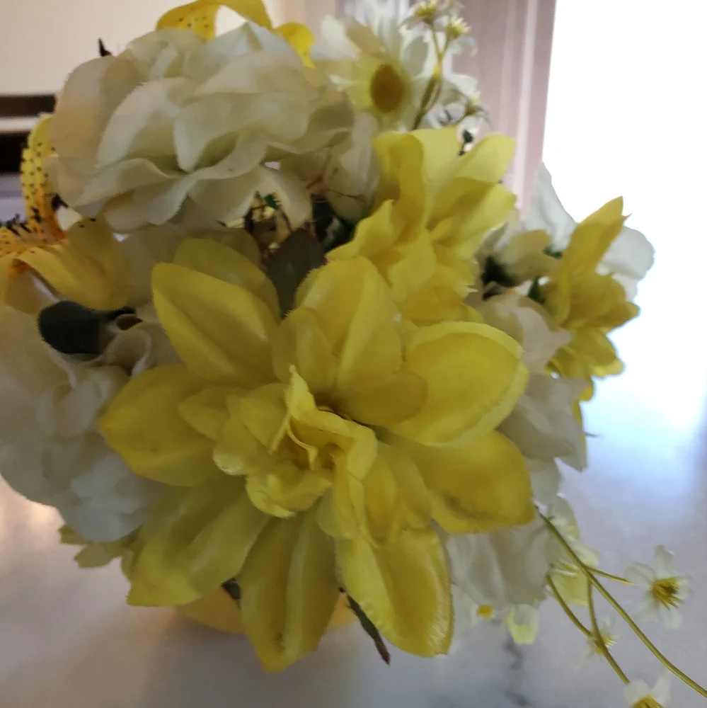 Vintage Handmade Floral Arrangement in Mug
